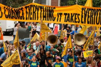 The People's Climate March drew tens of thousands to Manhattan in 2014