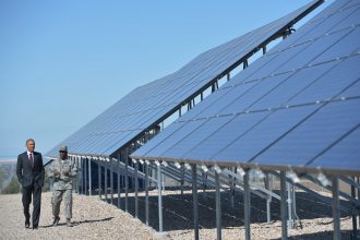 President Obama at a solar installation at Hill Air Force Base in Utah