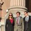 Anti-pipeline activist Ken Ward and two members of his legal team