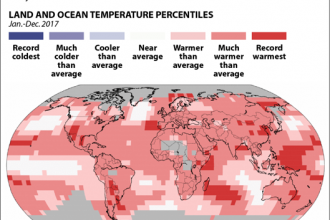 Map: 2017 was warm around the world