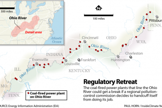 Map: Coal-Fired Power Plants on the Ohio River