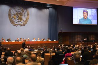 UN Deputy Secretary General Amina J. Mohammed addresses negotiators during the latest climate talks in Bangkok. Credit: UNFCCC