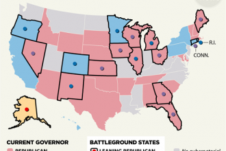 Map: 2018 Governor's Races — The Battleground States
