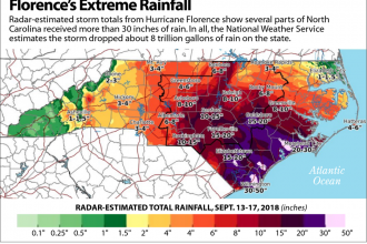 Map: Florence's Extreme Rainfall