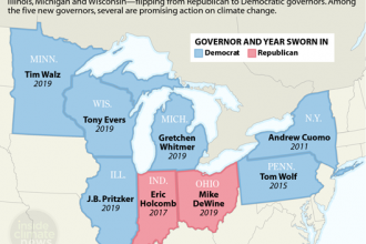 Map: Governors of the Great Lakes States