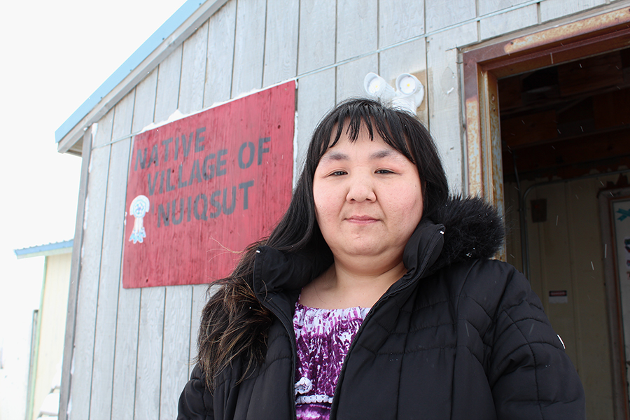 Martha Itta outside the Native Village of Nuiqsut office. Credit: Sabrina Shankman/InsideClimate News