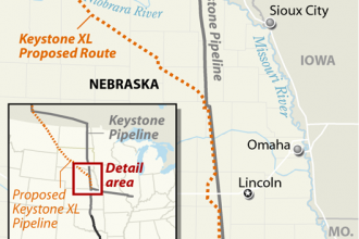 Map: Keystone XL's Proposed Route through Nebraska