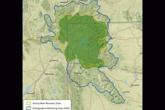 The grizzly bear's expanding range in the Yellowstone National Park area, 1990-2018. Credit: D. Bjornlie/ Wyoming Game and Fish Dept. via USGS