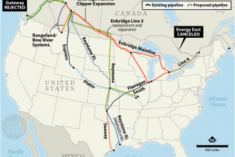 Map: Major Pipelines Carrying Canadian Oil