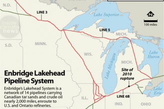 Map: Enbridge's Lakehead Oil Pipeline System