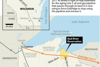Map: Wisconsin Tribe Sues over Aging Line 5 Pipeline