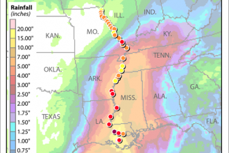 Map: Extreme Weather Double-Whammy on the Mississippi River