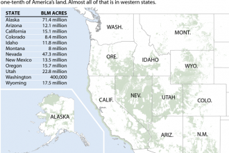 Map: BLM Manages Large Areas of the Western U.S.