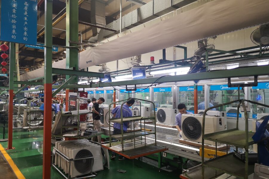 Restrictive safety standards in the U.S. and elsewhere have limited production of propane based air conditioners to just 1 percent of total capacity from 18 assembly lines across China that were retooled to use propane with money from the United Nations. Credit: Feng Hao
