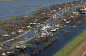 Destruction is left in the wake of Hurricane Ida on Aug. 31, 2021 near Point-Aux-Chenes, Louisiana. Ida made landfall Aug. 29 as a Category 4 storm southwest of New Orleans, causing widespread power outages, flooding and massive damage. Creidt: Win McNamee/Getty Images