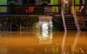 A view of a building flooded due to a week long rainfall in San Francisco, California, on Jan. 11, 2017. Credit: Tayfun Coskun/Anadolu Agency/Getty Images