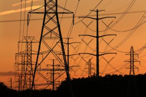 Transmission towers carry power lines through Suffolk County in Commack, New York on Monday, Aug. 18, 2014. Credit: John Paraskevas/Newsday RM via Getty Images