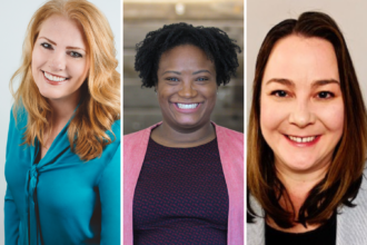 Inside Climate News recently added new staff members, from left, senior editor for networks and partnerships Erin Schulte, health reporter Victoria St. Martin and major gifts officer Charlotte Mikk.