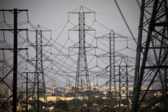 Overhead electric power lines photographed in Redondo Beach, California on Tuesday, July 13, 2021. Credit: Jay L. Clendenin/Los Angeles Times via Getty Images