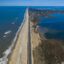 Drone aerial view of Outer Banks Highway 12. Credit: Visions of America/Joseph Sohm/UCG/Universal Images Group via Getty Images