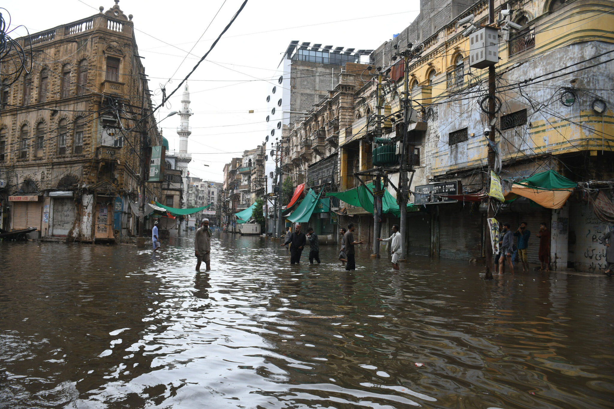 In July, flooding in Karachi, Pakistan, after heavy monsoon rains. Credit: Sabir Mazhar/Anadolu Agency via Getty Images.
