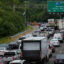 Traffic backs up on the outer loop of the Beltway on Aug. 13, 2013 in College Park, Maryland. Credit: Bill O'Leary/The Washington Post via Getty Images