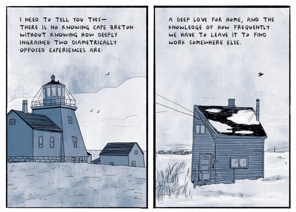 With $40,000 in student loans and no job prospects in her home of Cape Breton, Nova Scotia, Kate Beaton traveled West to work in the Alberta tar sands. Credit: From Ducks: Two Years in the Oil Sands, copyright Kate Beaton. Courtesy Drawn & Quarterly.