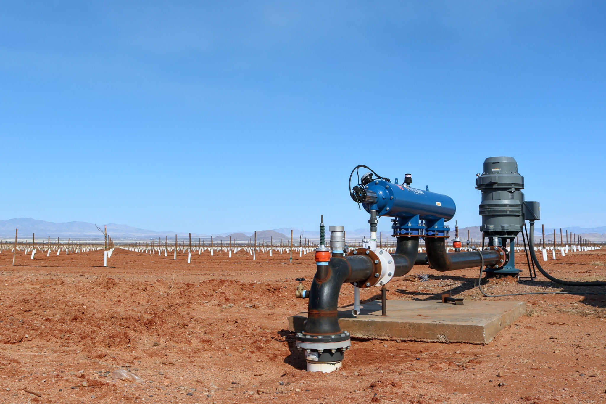 A groundwater well is used to irrigate a Cochise County nut orchard in rural Arizona. on March 1, 2022. Credit: Aydali Campa/Inside Climate News