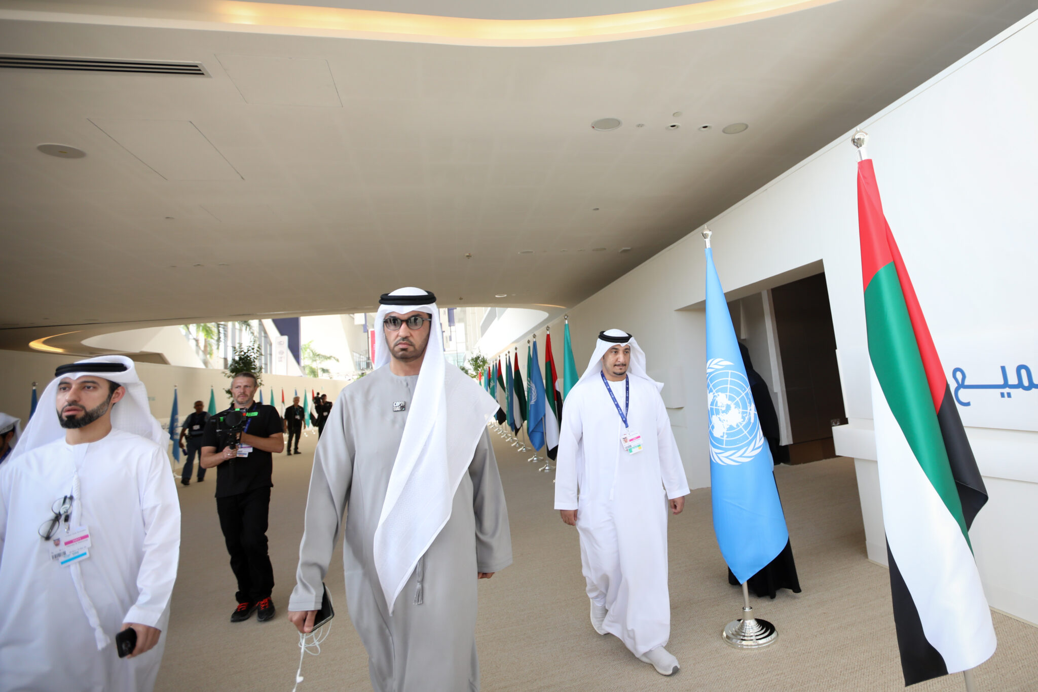 Sultan Ahmed Al Jaber, President of the UNFCCC COP28, attends day 13 of the climate conference on Dec. 13 in Dubai, United Arab Emirates. The conference has gone into an extra day as delegations continue to negotiate over the wording of the final agreement. Credit: Fadel Dawod/Getty Images