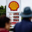 A Shell gas station sign displays high prices on Sept. 17, 2023 in Los Angeles. Credit: Jason Armond/Los Angeles Times via Getty Images