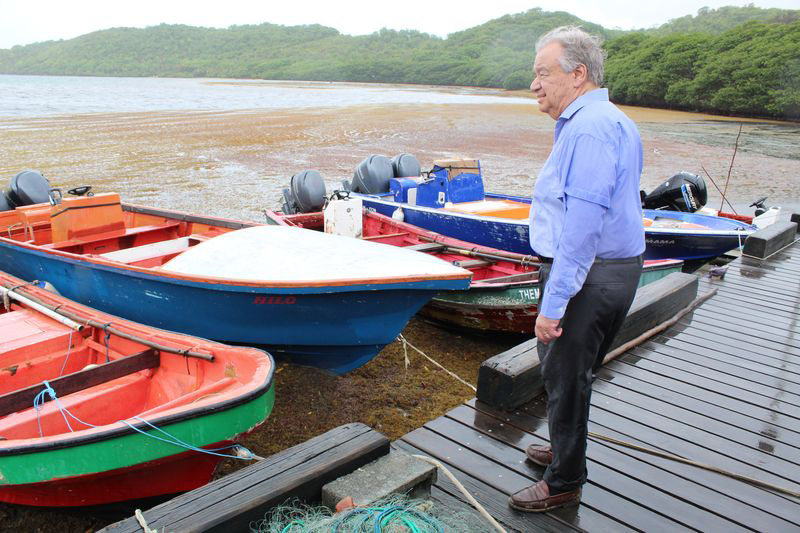 United Nations Secretary General António Guterres visits Praslin Bay, St. Lucia in July 2019 on the sidelines of his attendance at the Caribbean Community Heads of Government Summit that year. Credit: United Nations