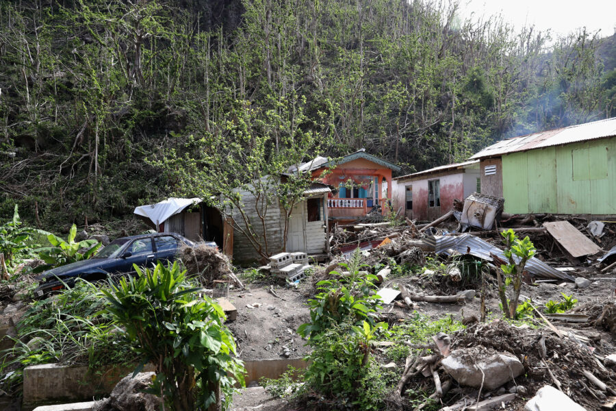 Damage caused by Hurricane Maria in Roseau, Dominica, in November 2017. Credit: Chris Jackson/Getty