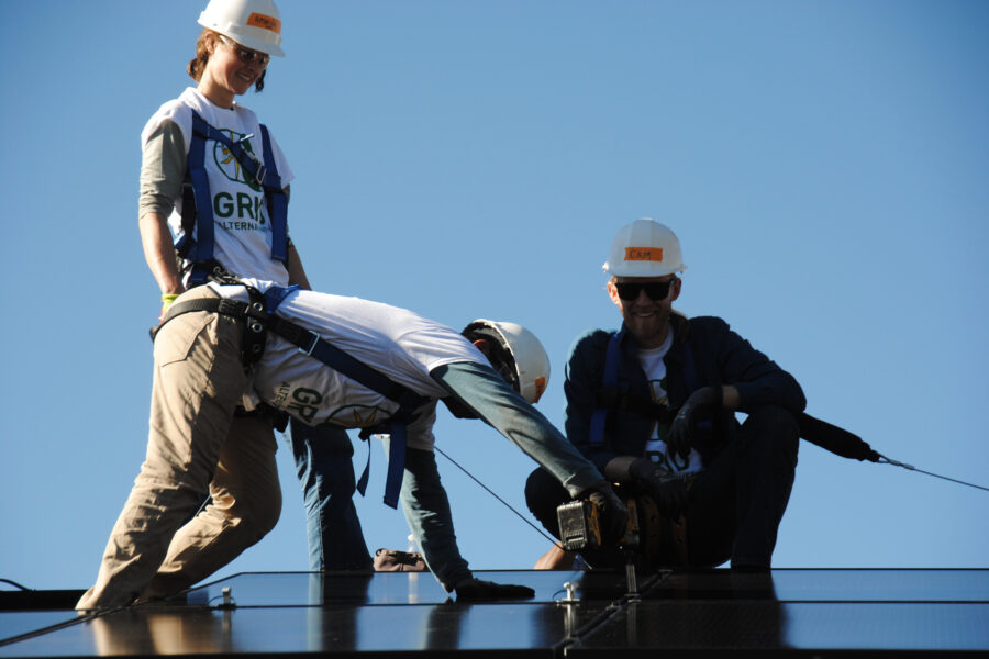 GRID Alternatives is a leading recipient of grants from the federal Solar for All program announced on Monday. The organization installs solar systems, primarily for low-income households, as shown in this October 2023 install in Colorado. Credit: GRID Alternatives