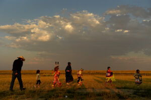 Members of the Northern Arapaho Tribe host a local tribal powwow on the eve of a solar eclipse in Riverton, Wyo. on August 20, 2017. Credit: Helen H. Richardson/The Denver Post via Getty Images