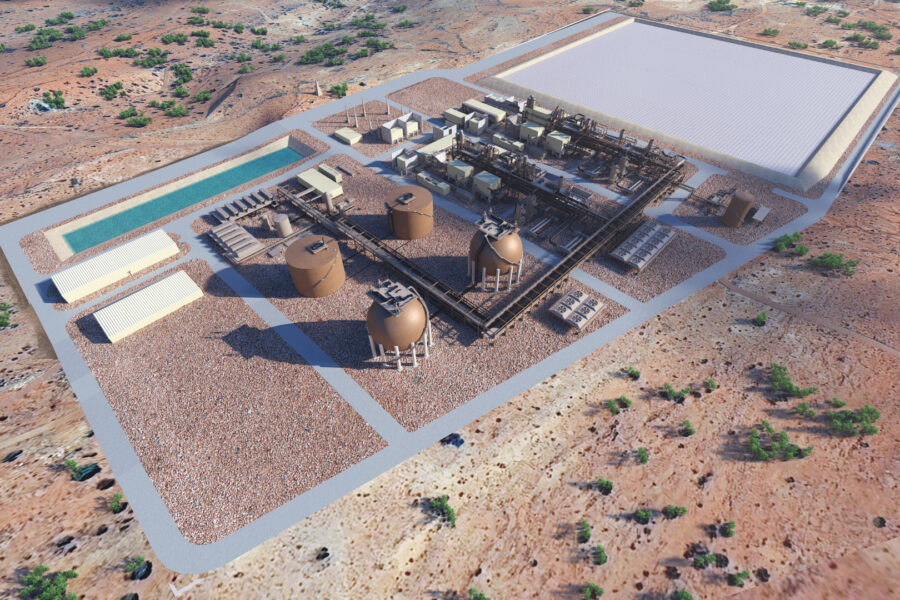 A rendering of Silver City Energy Centre, a compressed air energy storage plant to be built by Hydrostor in Broken Hill, New South Wales, Australia. Credit: Hydrostor