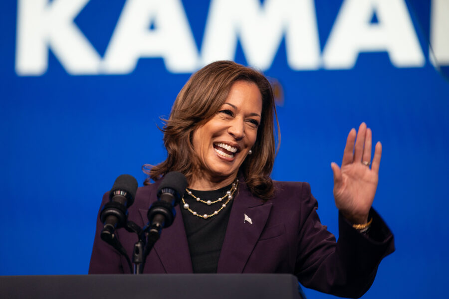 Vice President Kamala Harris speaks at the American Federation of Teachers' National Convention on July 25 in Houston. Credit: Montinique Monroe/Getty Images
