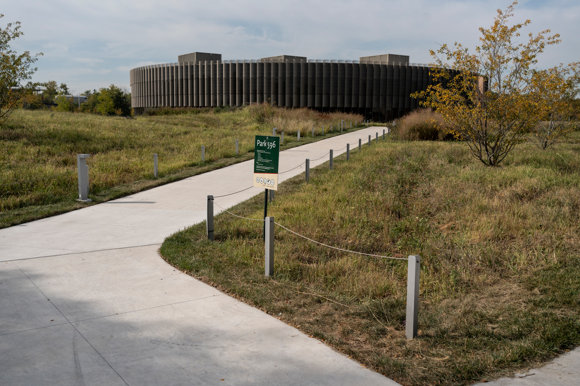 The Chicago Park District opened its new headquarters last year in Brighton Park. The headquarters includes a 17-acre park and a fieldhouse. Credit: Max Herman/Borderless Magazine