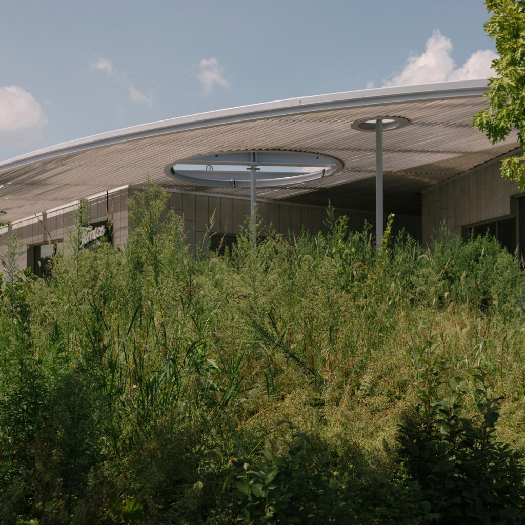 A view of the park pavilion and shade structure. Credit: Caroline Gutman/Inside Climate News