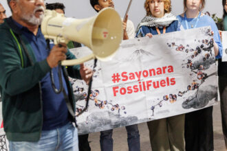 As the world tries to shift away from fossil fuels at COP29 in Baku, a new report shows how climate disinformation is slowing those efforts. Credit: UN Climate Change/Habib Samadov