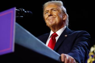 Donald Trump speaks during an election night event on Nov. 6 in West Palm Beach, Fla. Credit: Chip Somodevilla/Getty Images