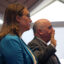 Laura Hogshead (left), the director of ReBuild NC, and Pryor Gibson, advisor to Gov. Roy Cooper, are sworn in to testify in front of lawmakers about the state’s hurricane recovery housebuilding program on Monday. Credit: Galen Bacharier/NC Newsline