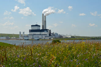 A view of the coal-fired Milton R. Young Power Plant, the planned site for Project Tundra, near Beulah, N.D. Credit: Minnkota Power Cooperative
