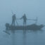 Commercial fishermen tong for oysters in Lower Mobile Bay, Ala. At the end of the 2024 season, approximately 25,000 sacks of oysters will have been harvested from the bay, totaling 2.1 million pounds. Credit: Billy Pope