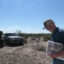 Eric Selinger walks on his property near the Pecos River outside Imperial, Texas on Oct. 8. Credit: Martha Pskowski/Inside Climate News