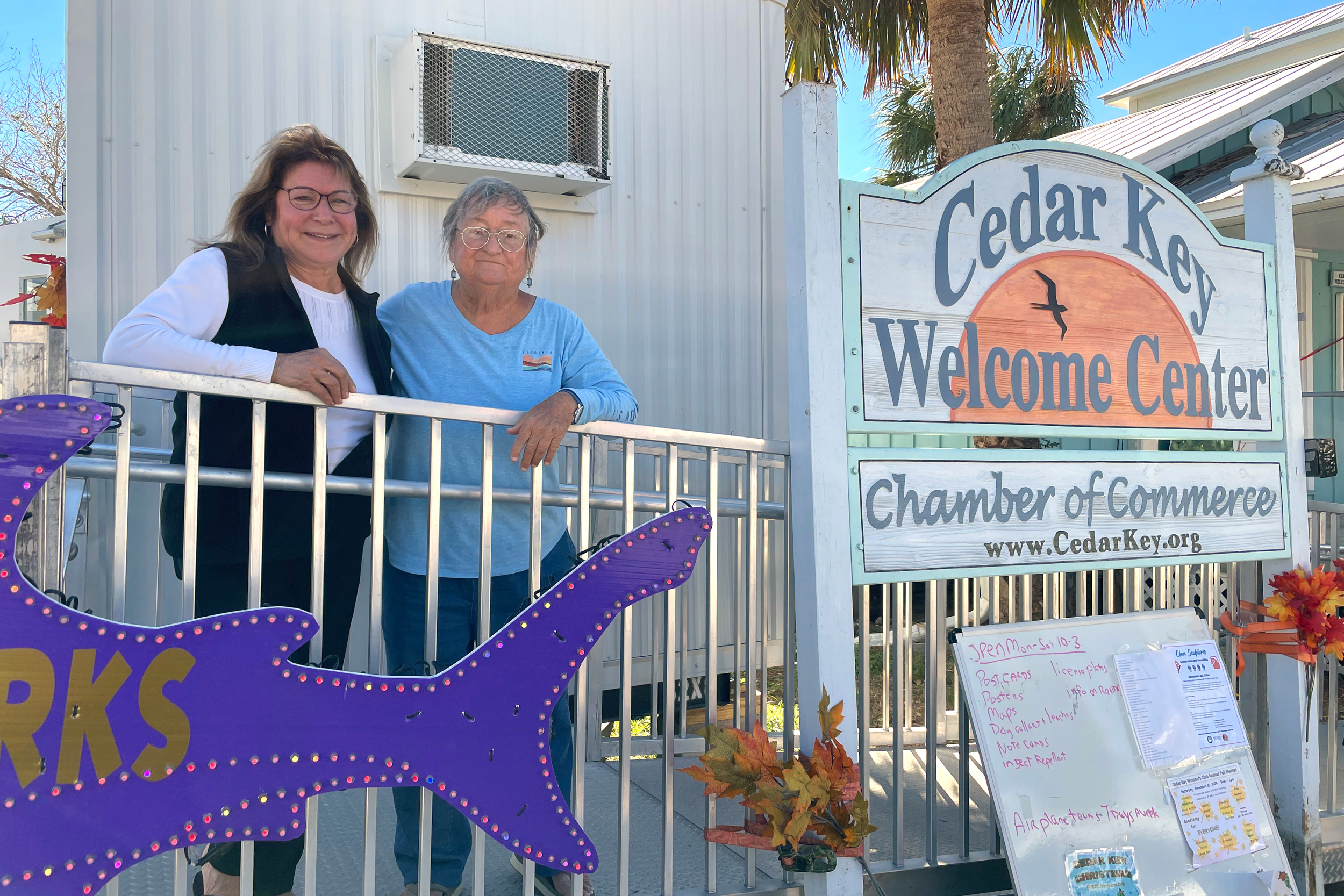 Mayor Sue Colson and Vice Mayor Nancy Sera believe Cedar Key should consider moving to a mixed-use model, so that important establishments could be moved to higher ground. Some residents have concerns about that. Credit: Amy Green/Inside Climate News