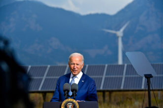 President Joe Biden speaks about his climate investments during a press conference at the National Renewable Energy Laboratory on Sept. 14, 2021, in Arvada, Colo. Credit: Helen H. Richardson/MediaNews Group/The Denver Post via Getty Images