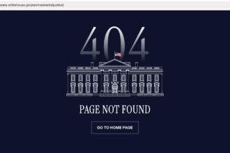 The landing page for the “Environmental Justice” section of whitehouse.gov on Friday, Jan. 24.