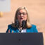 Phoenix Mayor Kate Gallego, who leads a network of mayors focused on climate action, speaks before President Joe Biden at the Intel Ocotillo Campus on March 20, 2024 in Chandler, Ariz. Credit: Rebecca Noble/Getty Images