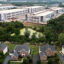 An aerial view of Amazon Web Services data center situated near a neighborhood in Stone Ridge, Va. Northern Virginia is home to the world’s largest concentration of data centers. Credit: Nathan Howard/Getty Images