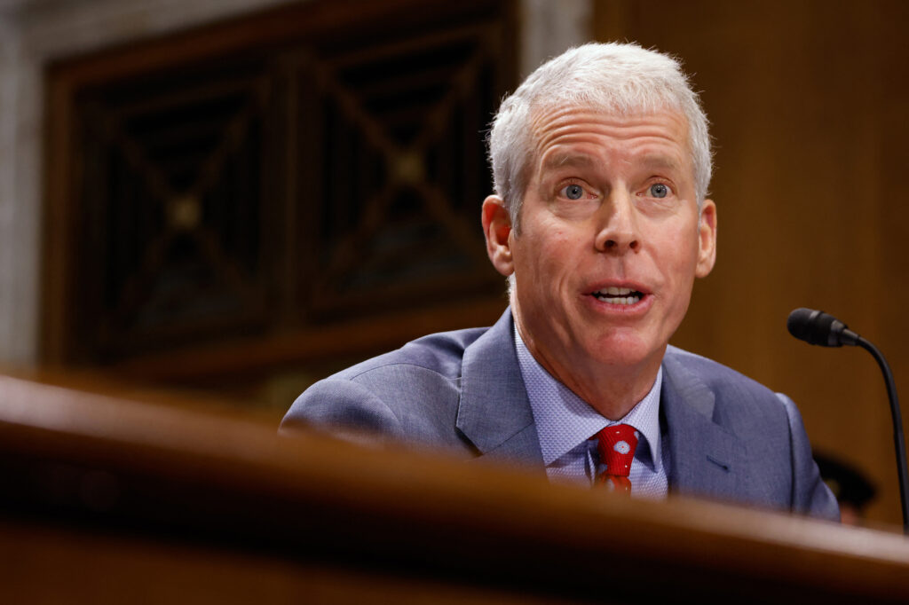 Chris Wright testifies before the U.S. Senate Committee on Energy and Natural Resources during a hearing on his nomination to be Secretary of Energy on Jan. 15 in Washington, D.C. Credit: Ting Shen/AFP via Getty Images